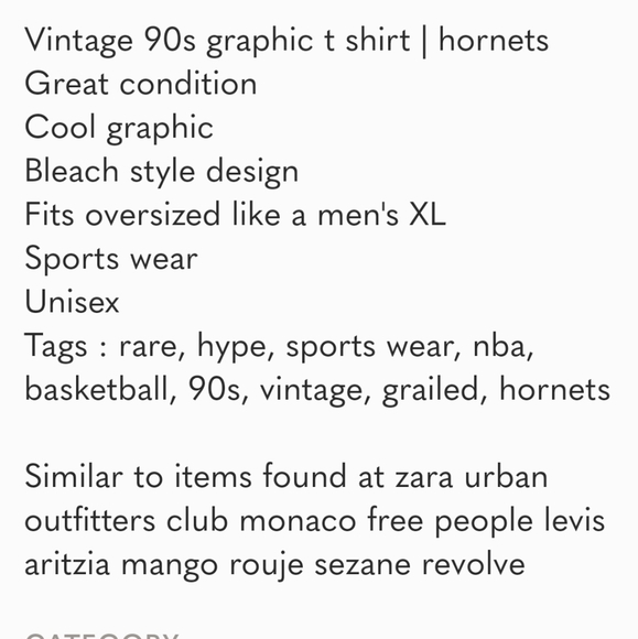 COPY - Rare 90s hornets NBA GRAPHIC T SHIRT SIZE XL - Picture 5 of 5